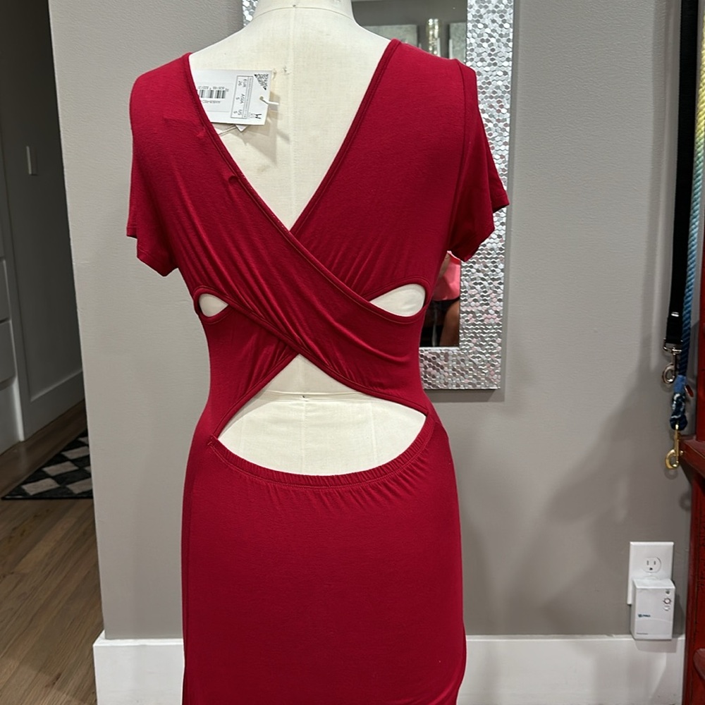 Red T-shirt dress with Kris Kross back